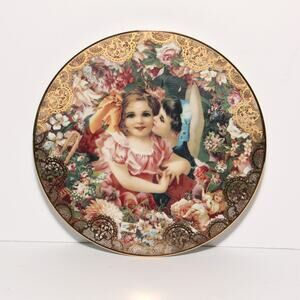 Vintage 1992 "Dearest Kiss" Victorian Collector Plate Hamilton Collection
